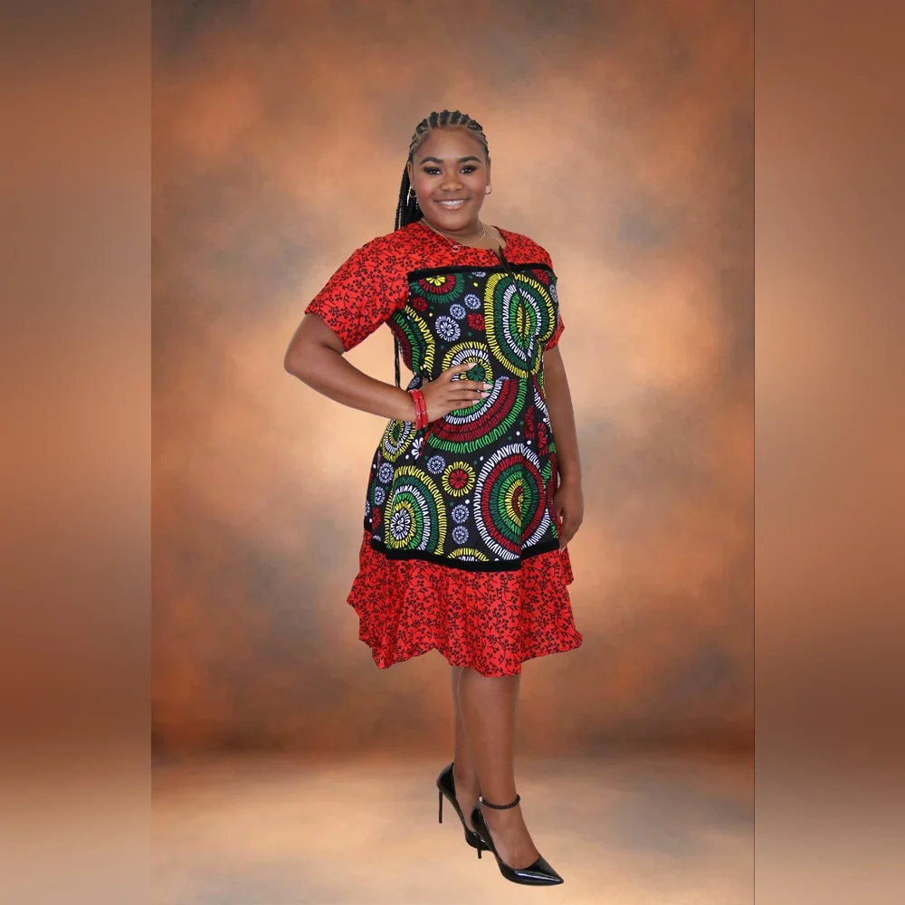 African Print Skater Dress - Picture 1 of 3